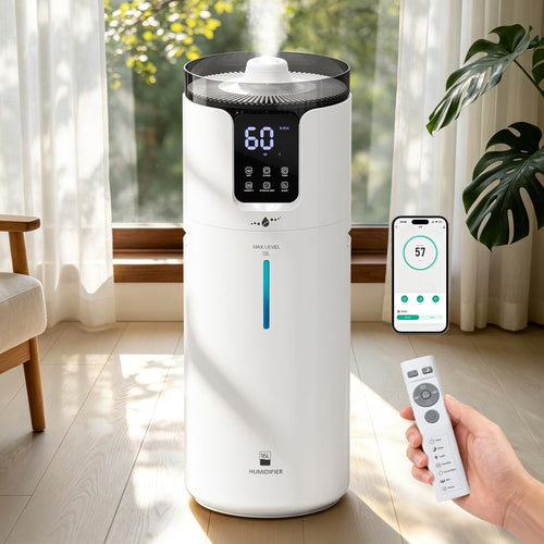16L Smart Humidifier Large Room, Whole House Humidifier for Home 1500 Sq.Ft with App/Voice/Remote Control, Ultrasonic Cool Mist Humidifiers for Bedroom, Plants, Office with Tube, White