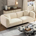 82" Modern Couch with Metal Legs, Upholstered Boucle Sofa, 3-Seater Luxury Deep Seat Sofas, Tall Minimalist Cloud Curved Sofa, Comfy Couches for Living Room Home Office Apartment, Cream