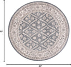 SAFAVIEH Sofia Collection 6'7" round Dark Grey/Beige SOF378F Vintage Oriental Distressed Non-Shedding Entryway Foyer Living Room Bedroom Kitchen Area Rug