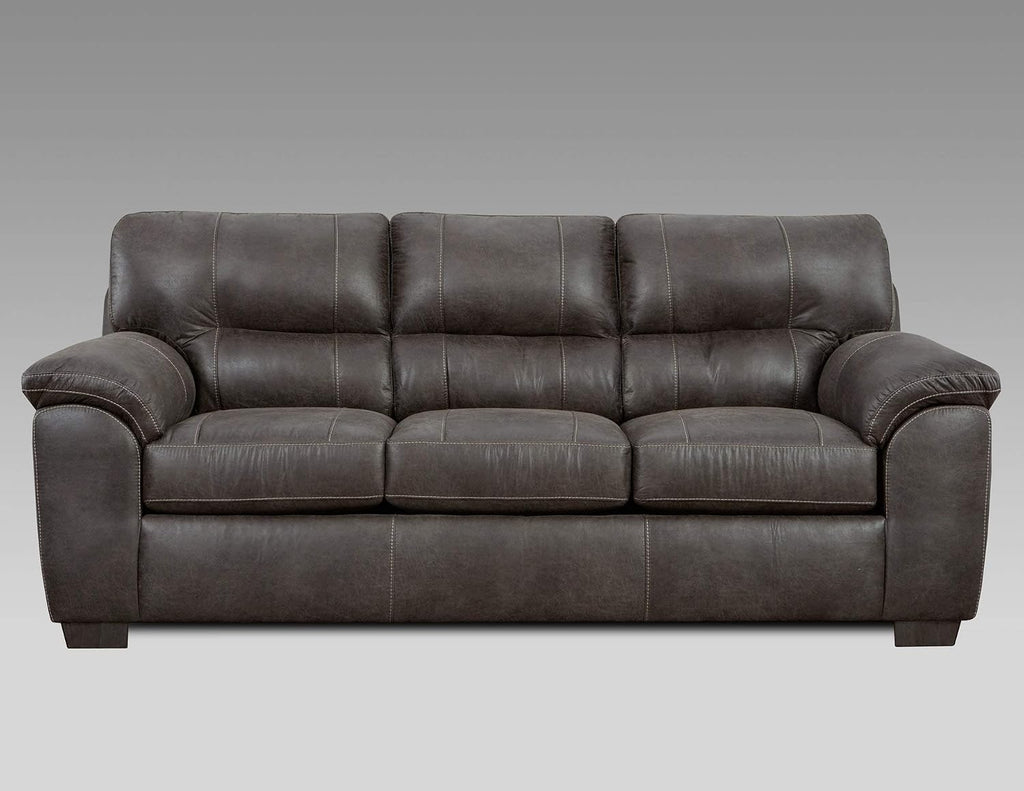 Tirana Contemporary Fabric Pillow-Top Arm Sofa, Sequoia Ash