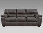 Tirana Contemporary Fabric Pillow-Top Arm Sofa, Sequoia Ash