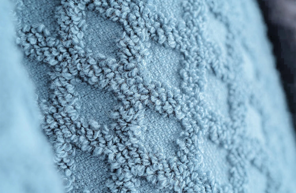 8-Piece Cotton Bath Towel Set with Diamond Waffle Design in Gray