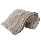Hastings Home 2-Pc Luxury Cotton  Towel Set, Quick Dry, Zero-Twist Cotton - Taupe/Black