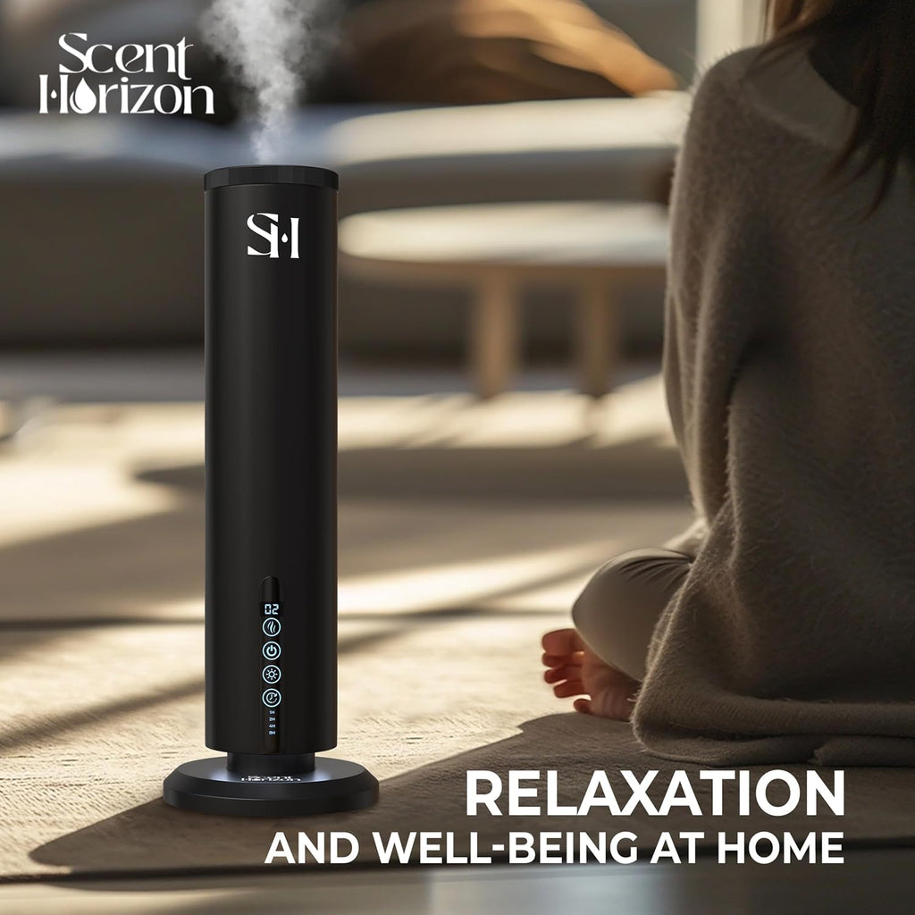 Rechargeable Waterless Diffuser, 1100 Sqft, Set 3 Diffuser Oil | All-Day Battery, No Outlets Needed – Coldair, Tower Silent, Auto Shut-Off, Night Light, Take It Anywhere, Set Hotel Oil