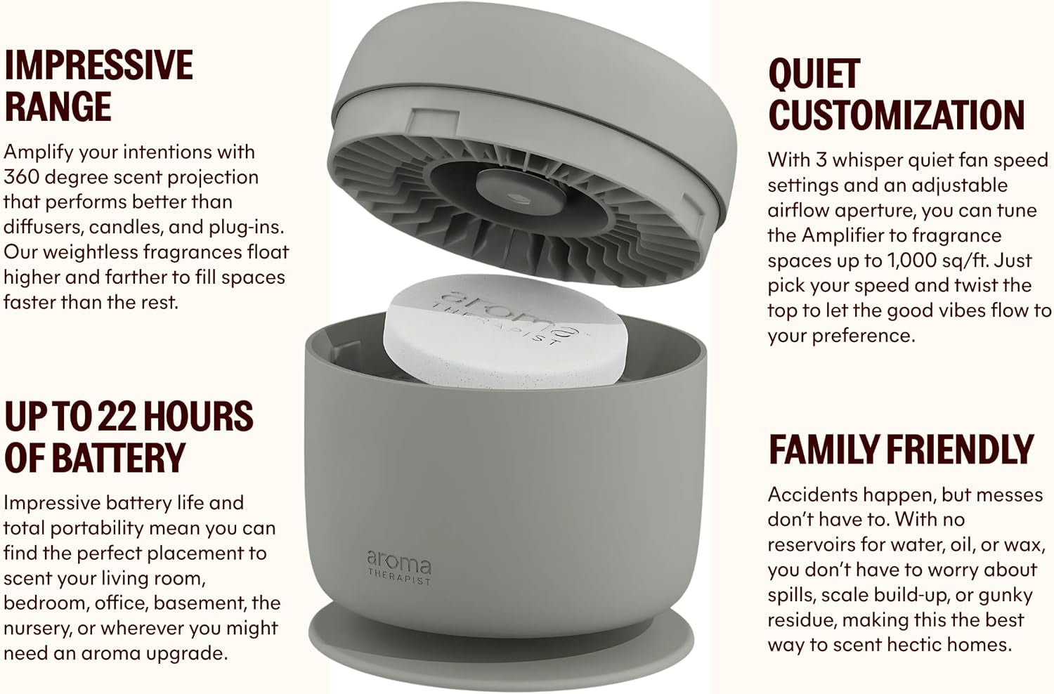 Aromatherapist Aromaamplifier, Portable Mess-Free Aromatherapy Device for Pucks