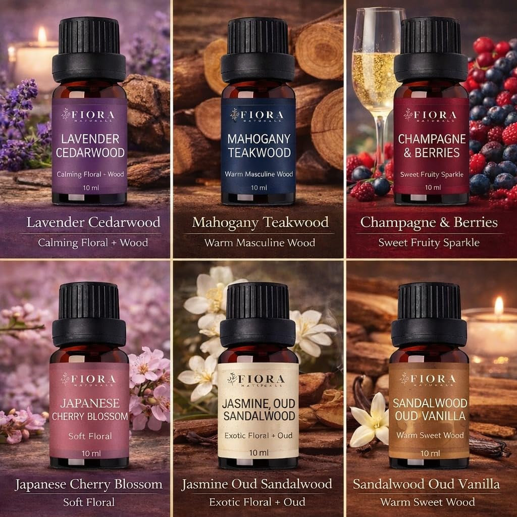 Premium Fragrance Oil Set for Candle Making, Soap, Wax Melts and Diffusers | Highly Concentrated Scented Oils for Home Fragrance, Long Lasting Aroma Oils Gift Set for Diffusers & DIY, Selfcare Gift