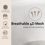 Bath Pillows,Bathtub Pillows for Head and Neck Back Support,Bath Pillows for Tub with Soft 4D Breathable Mesh Fabric and Nonslip Suction Cups,Relaxing Bath Accessories Spa Gifts .(Wave White)