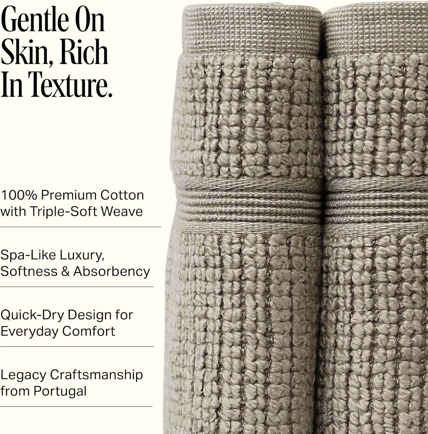 Preston Lane Douro Washcloth Set – 2 Pack Luxury Cotton Towels, Ultra Soft & Absorbent, Quick-Dry Spa-Quality Bathroom Towels, Made in Portugal, Eucalyptus 12 X 12