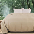 Viscose from Bamboo Comforter Twin Size, Cooling Lightweight Duvet Insert, Organic Natural Summer Bedding Blanket for Hot Sleepers,8 Corner Tabs 90" L X 65" W