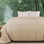 Viscose from Bamboo Comforter Twin Size, Cooling Lightweight Duvet Insert, Organic Natural Summer Bedding Blanket for Hot Sleepers,8 Corner Tabs 90" L X 65" W