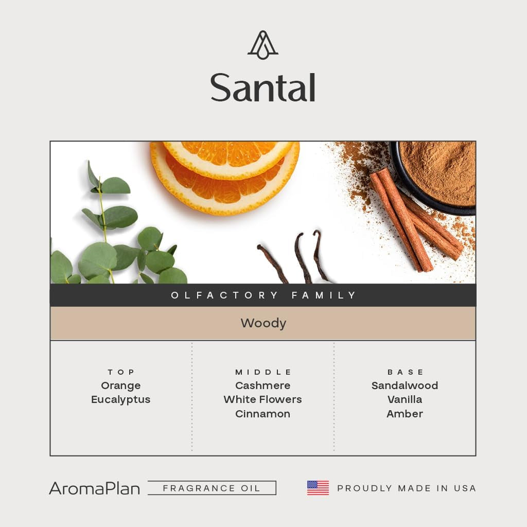 Hotel Scents Santal 5.07 Fl Oz (150Ml), Home Luxury Aroma & Hotel Fragrance Diffuser Oil- Hotel Diffuser Oil for Aromatherapy- USA Made, Bigger Bottle, Bolder Aroma & Longer Lasting