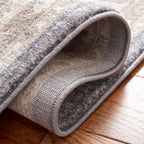 SAFAVIEH Sofia Collection 6'7" round Dark Grey/Beige SOF378F Vintage Oriental Distressed Non-Shedding Entryway Foyer Living Room Bedroom Kitchen Area Rug