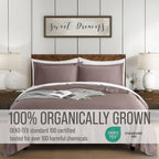 Bella Coterie | Luxury Bamboo Viscose King Size Duvet Cover Set | Organically Grown | Cooling | Ultra Soft | 8 Corner Ties | 2 Pillow Shams | 106" X 94" | No Insert [Mocha]