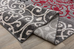 Contemporary Modern Floral Indoor Soft Runner Area Rug 2' X 7'2" Red