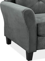 Harrington 80.3" Sofa, Transitional Modern, Pocket Coil Comfort, Easy Assembly, Microfiber Fabric, Dark Grey