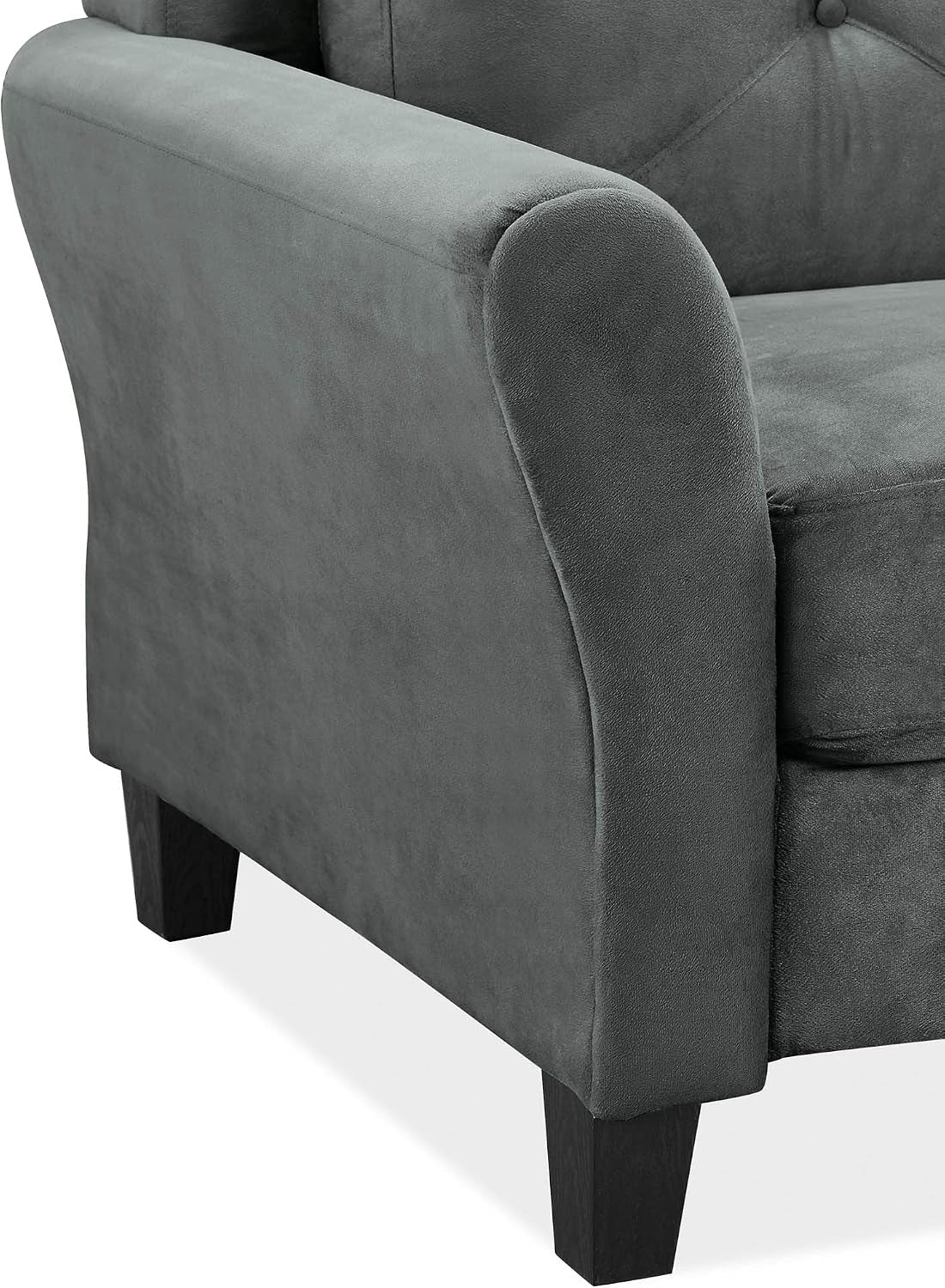Harrington 80.3" Sofa, Transitional Modern, Pocket Coil Comfort, Easy Assembly, Microfiber Fabric, Dark Grey
