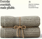 Preston Lane Douro Washcloth Set – 2 Pack Luxury Cotton Towels, Ultra Soft & Absorbent, Quick-Dry Spa-Quality Bathroom Towels, Made in Portugal, Eucalyptus 12 X 12
