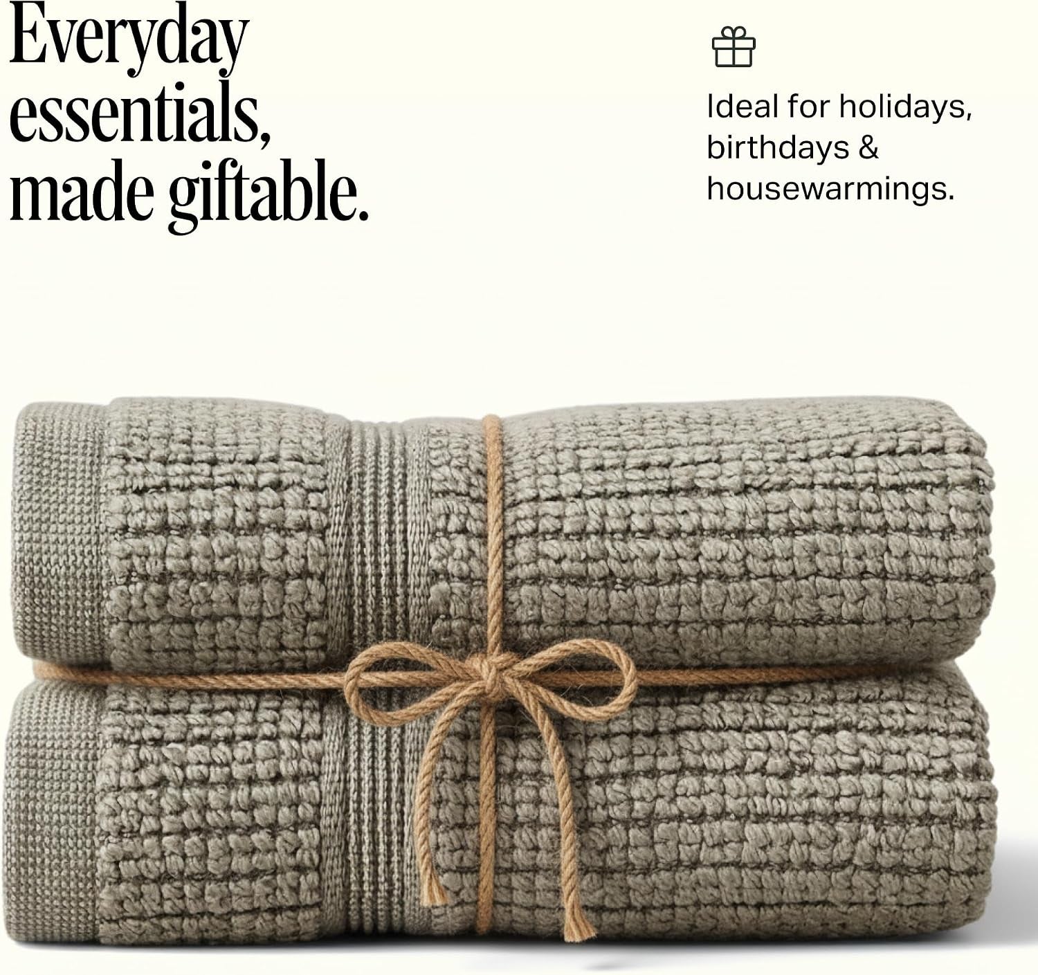 Preston Lane Douro Washcloth Set – 2 Pack Luxury Cotton Towels, Ultra Soft & Absorbent, Quick-Dry Spa-Quality Bathroom Towels, Made in Portugal, Eucalyptus 12 X 12