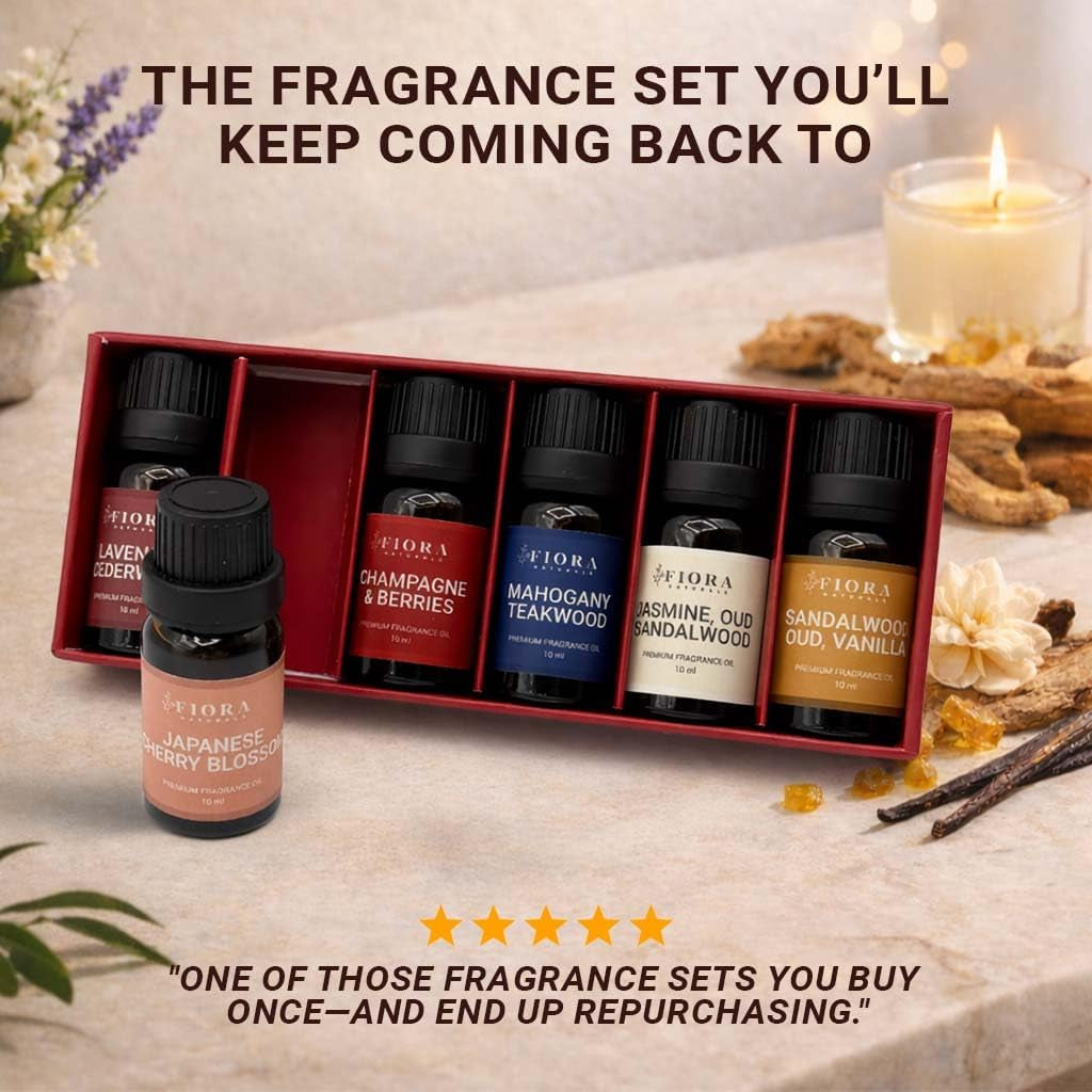 Premium Fragrance Oil Set for Candle Making, Soap, Wax Melts and Diffusers | Highly Concentrated Scented Oils for Home Fragrance, Long Lasting Aroma Oils Gift Set for Diffusers & DIY, Selfcare Gift