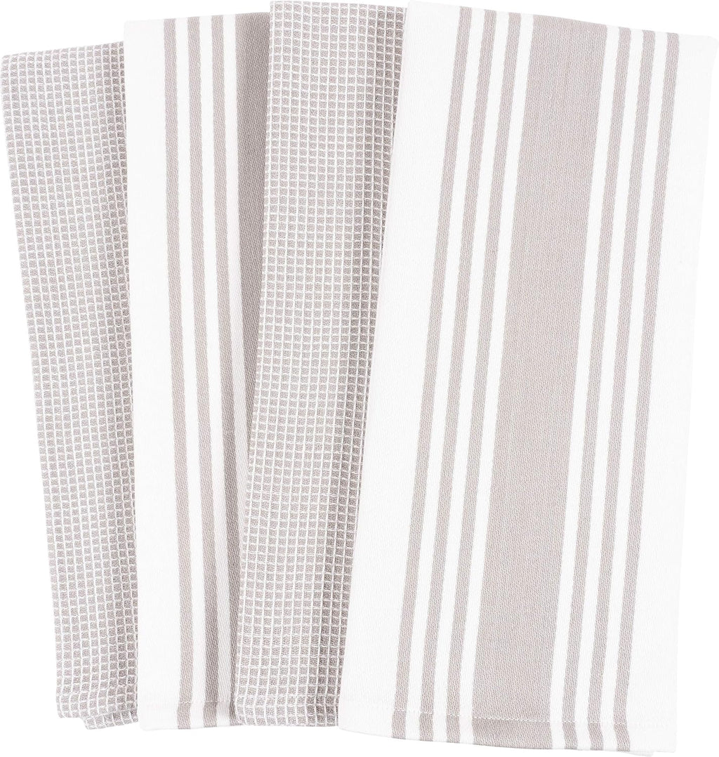 Kitchen Towels, Set of 4 Absorbent, Durable and Soft Towels | Perfect for Kitchen Messes and Drying Dishes, 18 X 28 – Inches, Drizzle, Small
