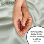 Bella Coterie | Luxury Bamboo Viscose California King Size Duvet Cover Set | Organically Grown | Cooling | Ultra Soft | 8 Corner Ties | 2 Pillow Shams | 94" X 106" | No Insert [Sea Glass]