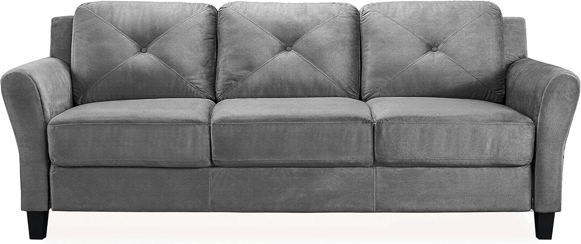 Harrington 80.3" Sofa, Transitional Modern, Pocket Coil Comfort, Easy Assembly, Microfiber Fabric, Dark Grey