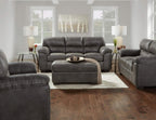 Tirana Contemporary Fabric Pillow-Top Arm Sofa, Sequoia Ash