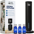 Rechargeable Waterless Diffuser, 1100 Sqft, Set 3 Diffuser Oil | All-Day Battery, No Outlets Needed – Coldair, Tower Silent, Auto Shut-Off, Night Light, Take It Anywhere, Set Hotel Oil